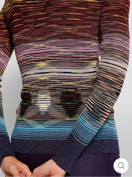 Authentic MISSONI Multicolor Lurex Knit V-Neck Top - Made in Italy - Picture 2 of 6